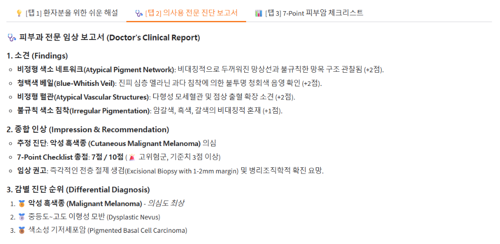 의사용 전문 진단 보고서